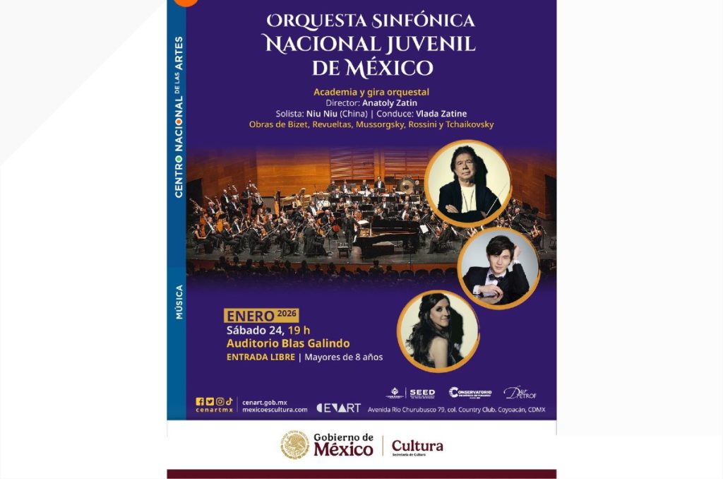 Cenart concierto orquesta música clásica enero 2026 cartelera CDMX