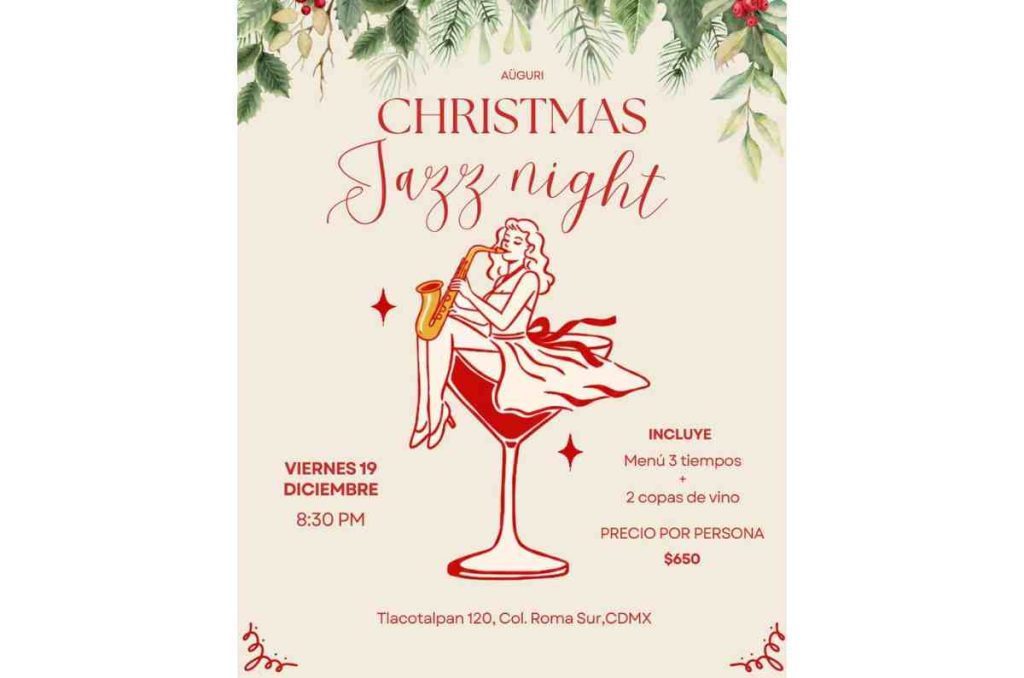 Christmas Jazz Night + Cena Italiana y Vino Tinto: La Noche Más Especial de Diciembre en Aüguri