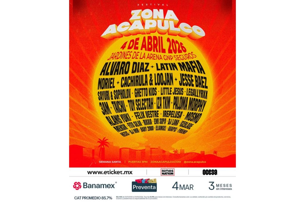 Festival Zona Acapulco Semana Santa cartel artistas y precios