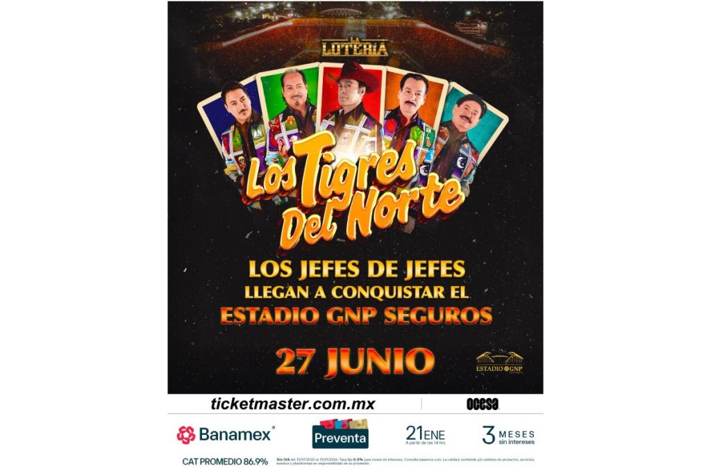 Los Tigres del Norte concierto 2026 Estadio GNP Seguros boletos y precios