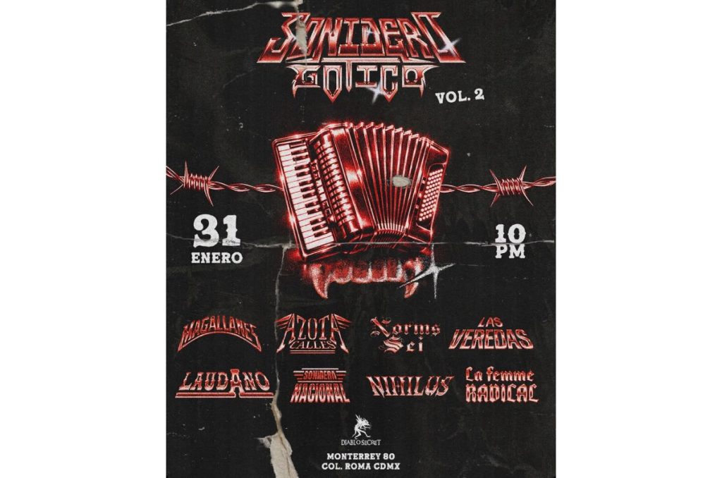 Sonidero gótico fiesta y baile cumbia rock en colonia Roma CDMX 2026